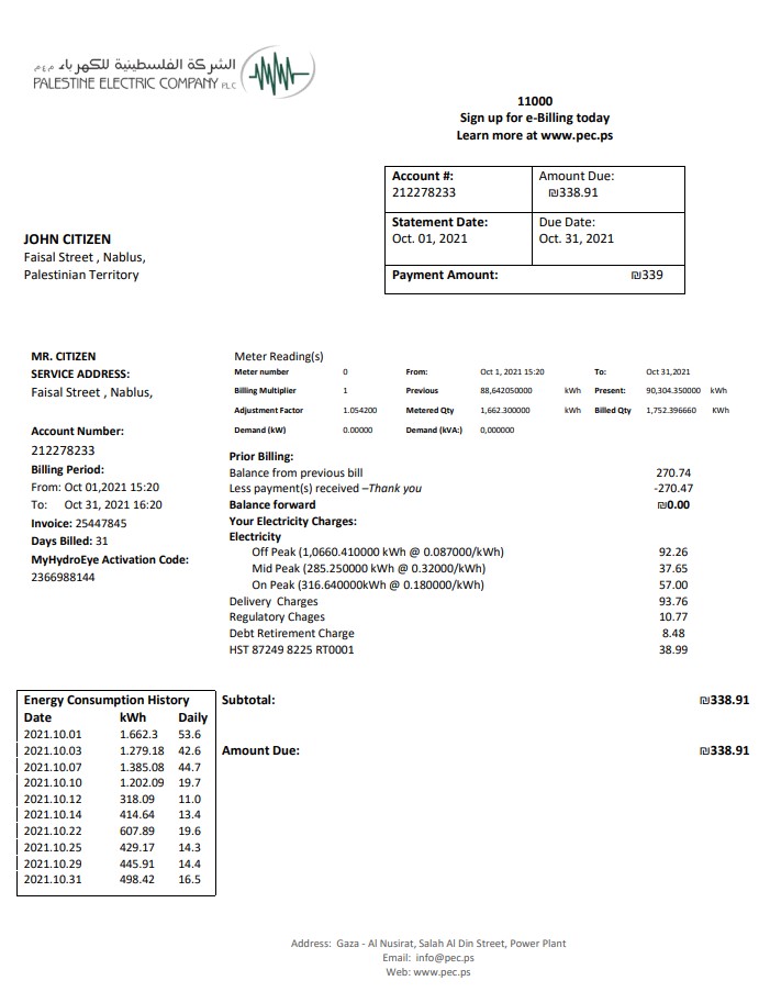  Minol USA business utility bill 